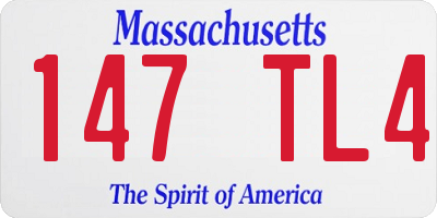 MA license plate 147TL4