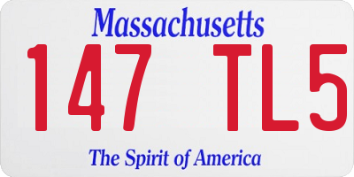 MA license plate 147TL5