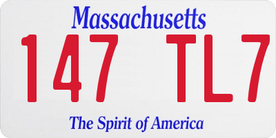 MA license plate 147TL7