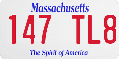 MA license plate 147TL8