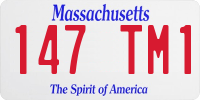 MA license plate 147TM1