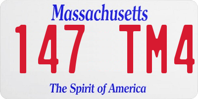 MA license plate 147TM4