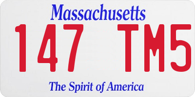 MA license plate 147TM5