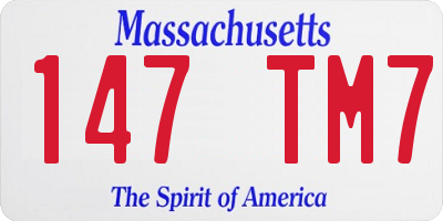 MA license plate 147TM7