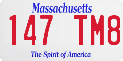 MA license plate 147TM8