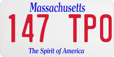 MA license plate 147TP0