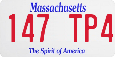 MA license plate 147TP4