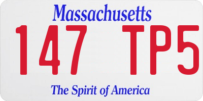 MA license plate 147TP5