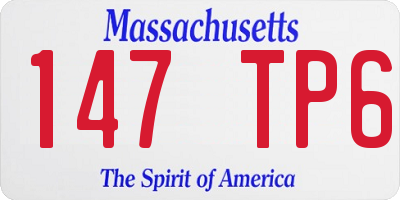 MA license plate 147TP6