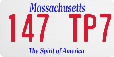 MA license plate 147TP7