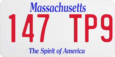 MA license plate 147TP9