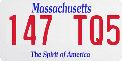 MA license plate 147TQ5