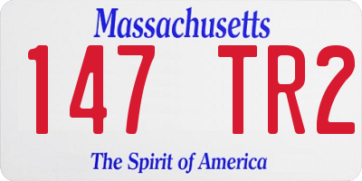 MA license plate 147TR2