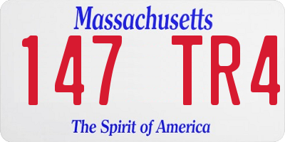 MA license plate 147TR4