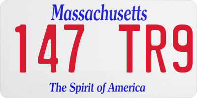 MA license plate 147TR9