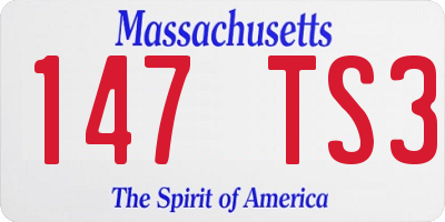 MA license plate 147TS3