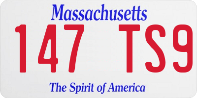 MA license plate 147TS9