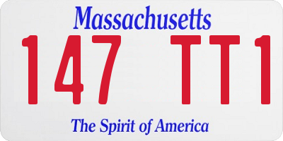 MA license plate 147TT1