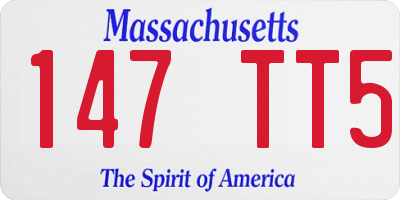 MA license plate 147TT5