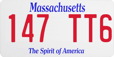 MA license plate 147TT6
