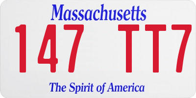 MA license plate 147TT7