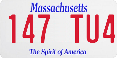 MA license plate 147TU4