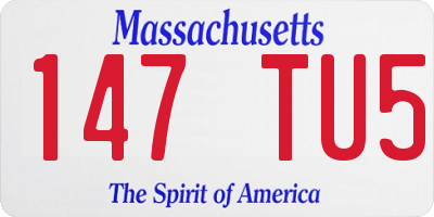 MA license plate 147TU5