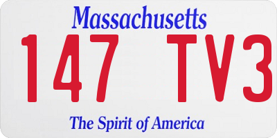 MA license plate 147TV3