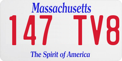 MA license plate 147TV8