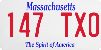 MA license plate 147TX0