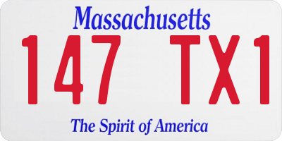 MA license plate 147TX1