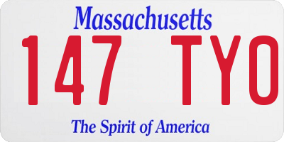 MA license plate 147TY0