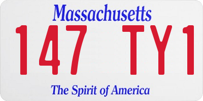 MA license plate 147TY1