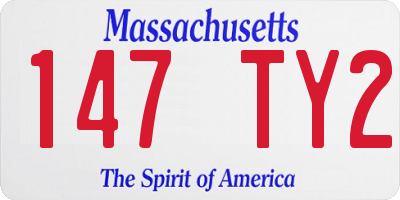MA license plate 147TY2