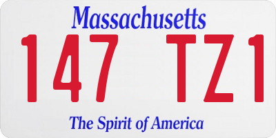 MA license plate 147TZ1