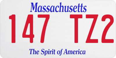MA license plate 147TZ2
