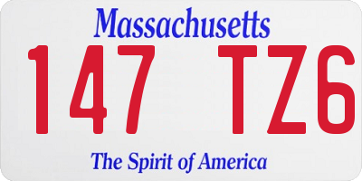 MA license plate 147TZ6