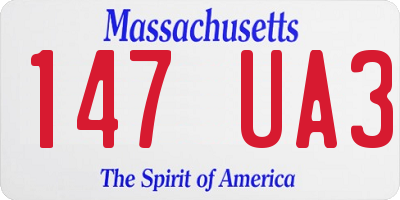 MA license plate 147UA3