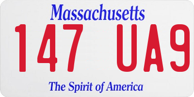 MA license plate 147UA9