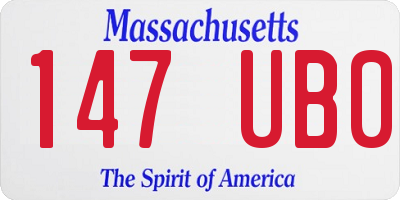 MA license plate 147UB0