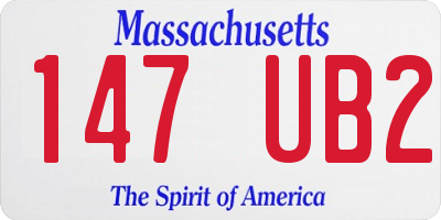 MA license plate 147UB2