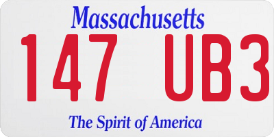 MA license plate 147UB3