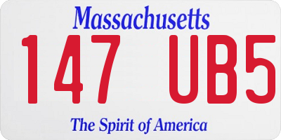 MA license plate 147UB5
