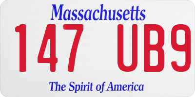MA license plate 147UB9