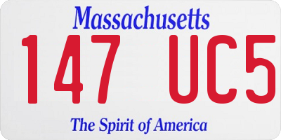 MA license plate 147UC5