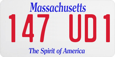 MA license plate 147UD1