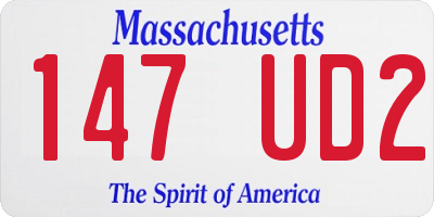 MA license plate 147UD2