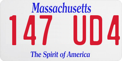 MA license plate 147UD4