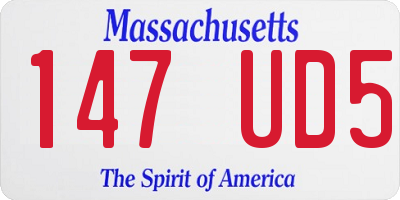 MA license plate 147UD5
