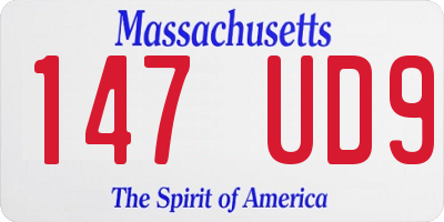 MA license plate 147UD9
